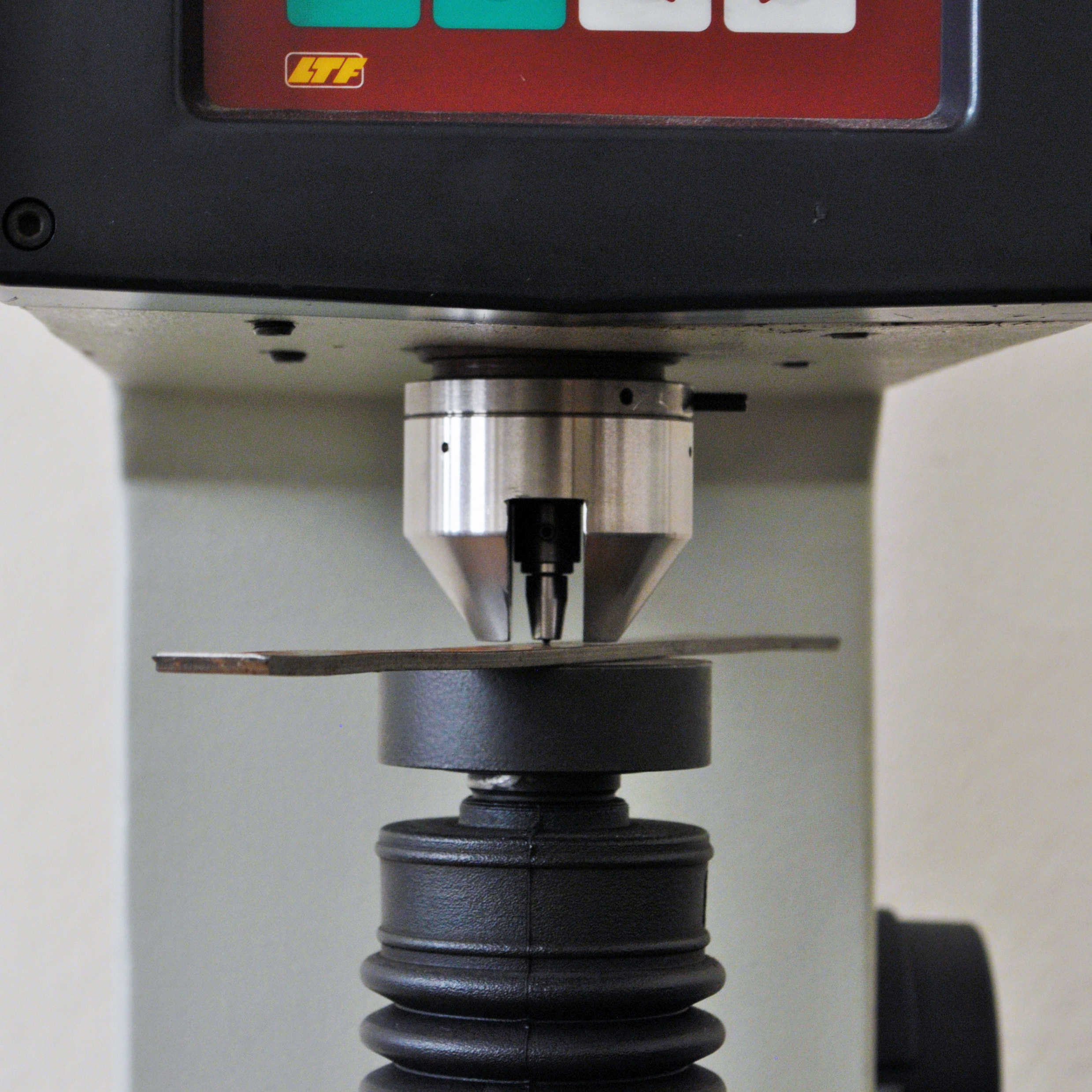 Instrument for checking the surface hardness of the material